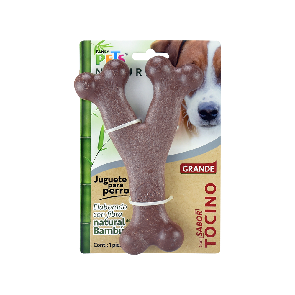 Juguete Hueso GDE Triple de Bambu Sabor Tocino Nature Fancy Pets