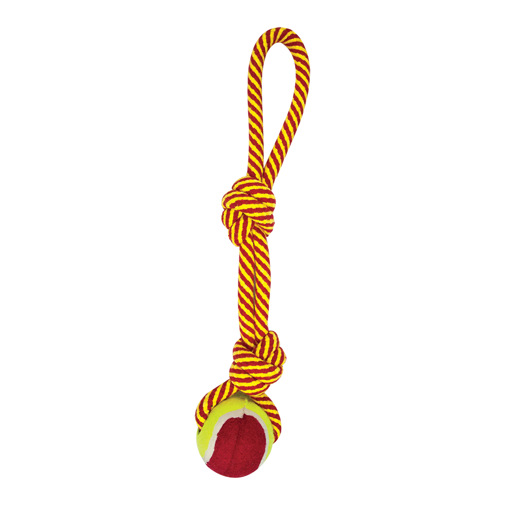 Juguete Jaladera C/Doble Nudo y Pelota Fancy Pets