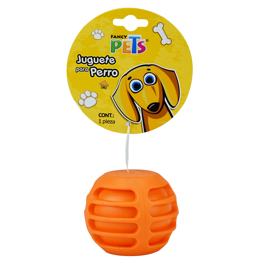 Juguete Pelota Acanalada de Caucho Fancy Pets