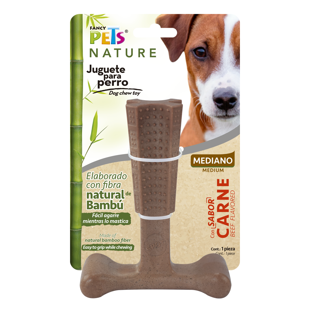 Juguete Hueso Bambu Plus MED Sabor Carne Nature Fancy Pets