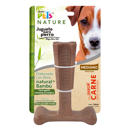Juguete Hueso Bambu Plus MED Sabor Carne Nature Fancy Pets