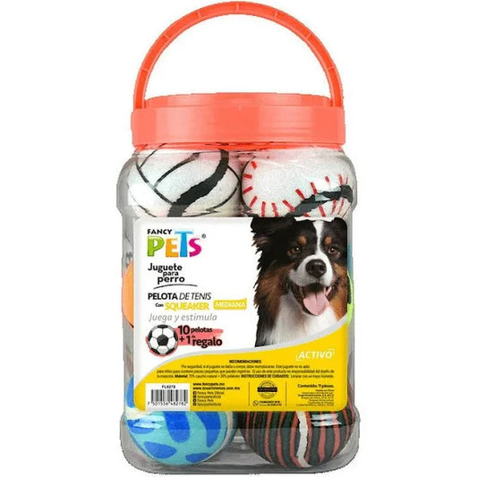 Juguete Pelota de Tenis C/Squeaker Vitrolero 11 Piezas