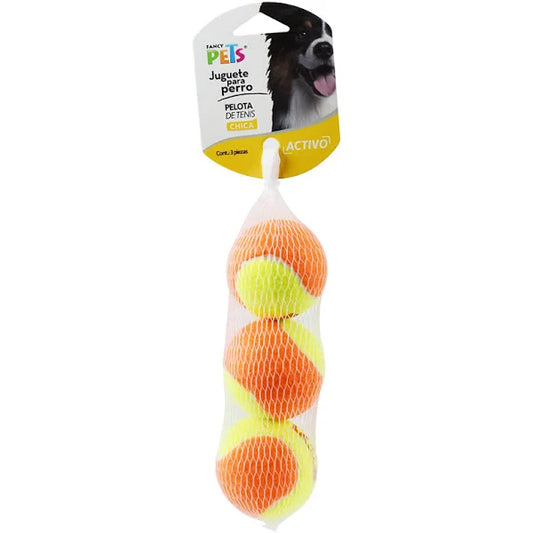 Pelota Chica de Tenis Bicolor 3 Piezas Fancy Pets